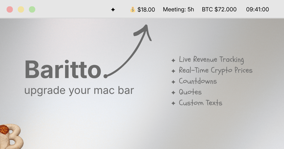 baritto · beautiful menu bar utility